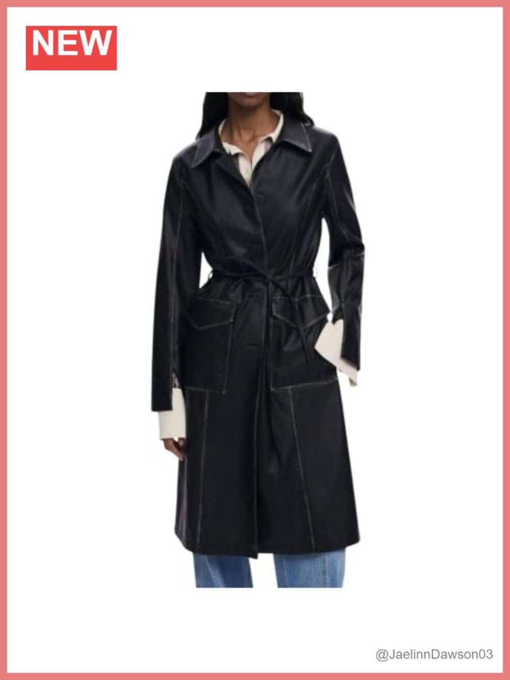 DESIGUAL WOVEN PU TRENCH COAT